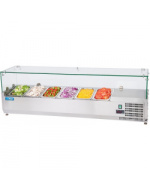 VITRINA FRIA EXPOSITORA DE INGREDIENTES 1400 MM PARA 6 CUBETAS GN 1/4