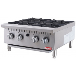 COCINA PROFESIONAL DE GAS SOBRE ENCIMERA 4 FUEGOS 25 KW 615x700x322 MM