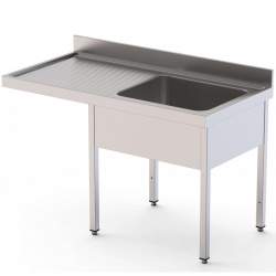 FREGADERO INOX LAVAVAJILLAS 1 SENO DERECHA 1200X600X850H