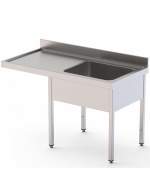 FREGADERO INOX LAVAVAJILLAS 1 SENO DERECHA 1200X600X850H