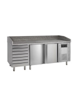 MESA FRÍA PARA PIZZA 2 PUERTAS 7 CAJONES ENCIMERA GRANITO PT1310