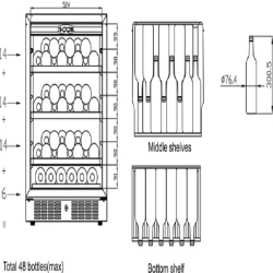 NEVERA PARA VINOS CAPACIDAD 48 BOTELLAS EHTFW200-F