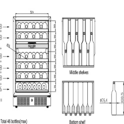 NEVERA PARA VINOS DOS ZONAS TEMPERATURA EHTFW200-2F