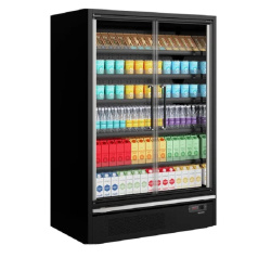 VITRINA REFRIGERADA PUERTAS PANORAMICAS CON INTERIOR ESPEJO GALAXY+ GP14FGD BLACK