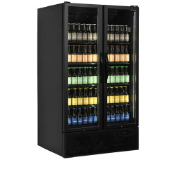 ARMARIO EXPOSITOR 2 PUERTAS BATIENTES ACABADO EN NEGRO TEFCOLD FS890H BLACK