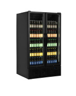 ARMARIO EXPOSITOR 2 PUERTAS BATIENTES ACABADO EN NEGRO TEFCOLD FS890H BLACK