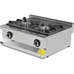 COCINA ACERO INOX A GAS 2 x 8,65 KW FONDO 600MM EMP6KG020-O