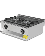 COCINA ACERO INOX A GAS 2 x 8,65 KW FONDO 600MM EMP6KG020-O