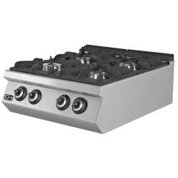 FOGONES ACERO INOX A GAS 4 x 7,15 KW FONDO 700MM EMPPLS7KG020