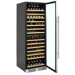 ARMARIO PARA VINOS 2 TEMPERATURAS CON MARCO INOX 163 BOTELLAS TEFCOLD TFW400-2S