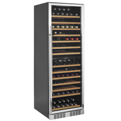 ARMARIO PARA VINOS 2 TEMPERATURAS CON MARCO INOX 163 BOTELLAS TEFCOLD TFW400-2S