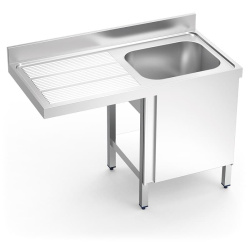 FREGADERO CON ESPACIO LAVAVAJILLAS INOX 1 SENO DERECHA 1200x600x890 mm