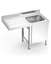 FREGADERO CON ESPACIO LAVAVAJILLAS INOX 1 SENO DERECHA 1200x600x890 mm