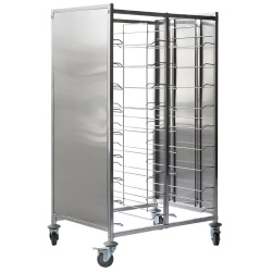 CARRO DOBLE DE ACERO INOXIDABLE PARA BANDEJAS ISOTÉRMICAS