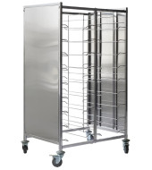 CARRO DOBLE DE ACERO INOXIDABLE PARA BANDEJAS ISOTÉRMICAS