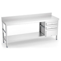 MESA TRABAJO PROFESIONAL 3 CAJONES A LA DERECHA 1500x500x850 mm