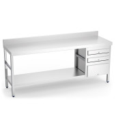 MESA TRABAJO PROFESIONAL 3 CAJONES A LA DERECHA 1500x500x850 mm