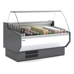 VITRINA REFRIGERADA MOSTRADOR CARNICERÍA VENTILADA CRISTAL CURVO FONDO 108CM VED-10-C