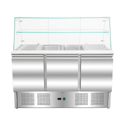 MESA DE PREPACIÓN REFRIGERADA DE ENSALADAS  CON CUPULA DE CRISTAL PARA EXPOSICION  EHS903SQ