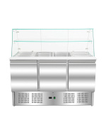 MESA DE PREPACIÓN REFRIGERADA DE ENSALADAS  CON CUPULA DE CRISTAL PARA EXPOSICION  EHS903SQ