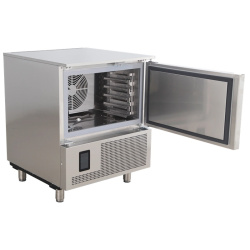 ABATIDOR DE TEMPERATURA PROFESIONAL 5 BANDEJAS TEFCOLD BLCA5X1 puertas abiertas
