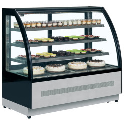 VITRINA PASTELERA REFRIGERADA 150 CM CRISTAL CURVO TEFCOLD LPD1500CBLACK