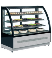 VITRINA PASTELERA REFRIGERADA 150 CM CRISTAL CURVO TEFCOLD LPD1500CBLACK