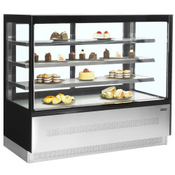 VITRINA FRIA PASTELERÍA 1.5 METROS CRISTAL RECTO TEFCOLD LPD1503F/BLACK