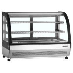 VITRINA EXPOSITORA SOBREMOSTRADOR PARA PASTELERÍA CRISTAL CURVO TEFCOLD LCT900CBLACK
