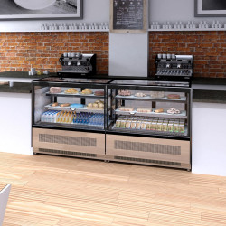 VITRINA REFRIGERADA PASTELERA 120CM CRISTAL RECTO TEFCOLD LPD1200F/BLACK
