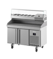 MESA REFRIGERADA PARA PIZZA FONDO 70 CON VITRINA FRÍA CUBETAS GN 1/2 + GN 1/3 INFRICO MPG 1490 COMBO