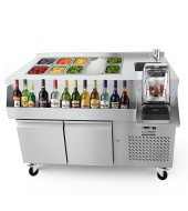 MESA COCTELERA REFRIGERADA 2 PUERTAS CON RUEDAS EL HOSTELERO