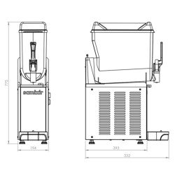 MÁQUINA GRANIZADORA DE 1 CUBA DE 12L SAMIXIR SLUSH 12.B