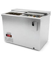 BOTELLERO BAR REFRIGERADO 2 PUERTAS ACERO INOXIDABLE 1 METRO BTL 1000