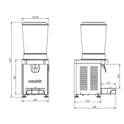 DISPENSADOR DE BEBIDAS FRÍAS 10L ACABADO NEGRO SAMIXIR M10.AB