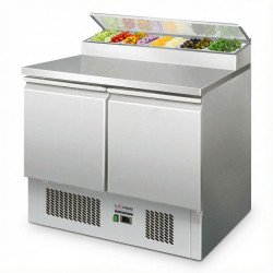 MESA DE PREPARACIÓN REFRIGERADA 2 PUERTAS CON ZONA DE INGREDIENTES PS200