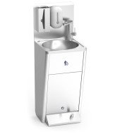 LAVAMANOS PROFESIONAL CON GRIFO CALENTADOR Y PULSADOR PIE