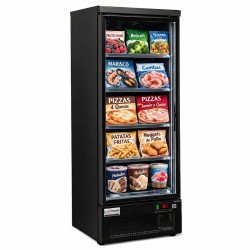 CONGELADOR EXPOSITOR CON PUERTA DE TRIPLE CRISTAL 5 ESTANTES ACABADO NEGRO TEFCOLD ATOM MAXI F1DBB