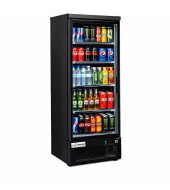 ARMARIO EXPOSITOR REFRIGERADO CON PUERTA DE DOBLE CRISTAL 5 ESTANTES ACABADO NEGRO TEFCOLD ATOM MAXI C1DBB