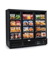CONGELADOR EXPOSITOR 3 PUERTAS DE TRIPLE CRISTAL CON GRAN CAPACIDAD 1563L ACABADO NEGRO TEFCOLD ATOM MAXI F3DBB