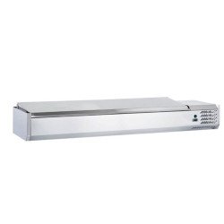 VITRINA FRÍA DE INGREDIENTES CON TAPA 1800 MM PARA 8 CUBETAS GN 1/3 EHCMS1800K