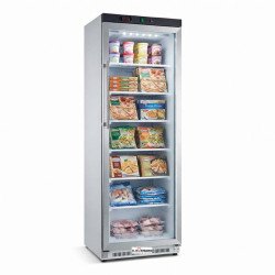 ARMARIO EXPOSITOR DE CONGELADOS ACERO INOX CON PUERTA DE CRISTAL 400 LITROS EHGDF401K