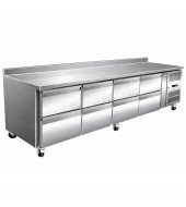 MESA REFRIGERADA SERIE 700 CON 8 CAJONES Y PETO EHRCU2237-8