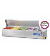 VITRINA FRÍA DE INGREDIENTES CON TAPA 1200 MM PARA 4 CUBETAS GN 1/3 EHCMS1200K