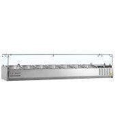 VITRINA EXPOSITORA DE INGREDIENTES 150 CM PARA 7 CUBETAS GN 14 GVC33-150