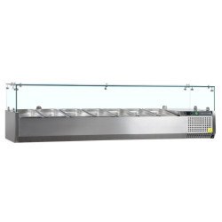 VITRINA FRÍA PROFESIONAL PARA INGREDIENTES 1600 MM DE 7 CUBETAS GN 1/4 VK33-160