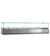 VITRINA PROFESIONAL FRÍA CON CÚPULA CRISTAL 1800 MM PARA 8 CUBETAS GN 1/4 GVC33-180