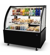 VITRINA HOSTELERA NEGRA PARA EXPONER SANDWICHES CRISTAL CURVO 1200 MM EHWDG126D