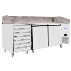 MESA FRÍA 2 PUERTAS Y 7 CAJONERAS CON ENCIMERA DE GRANITO EHEPF3480-GR