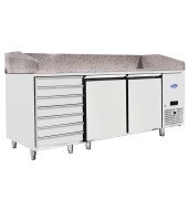 MESA FRÍA 2 PUERTAS Y 7 CAJONERAS CON ENCIMERA DE GRANITO EHEPF3480-GR